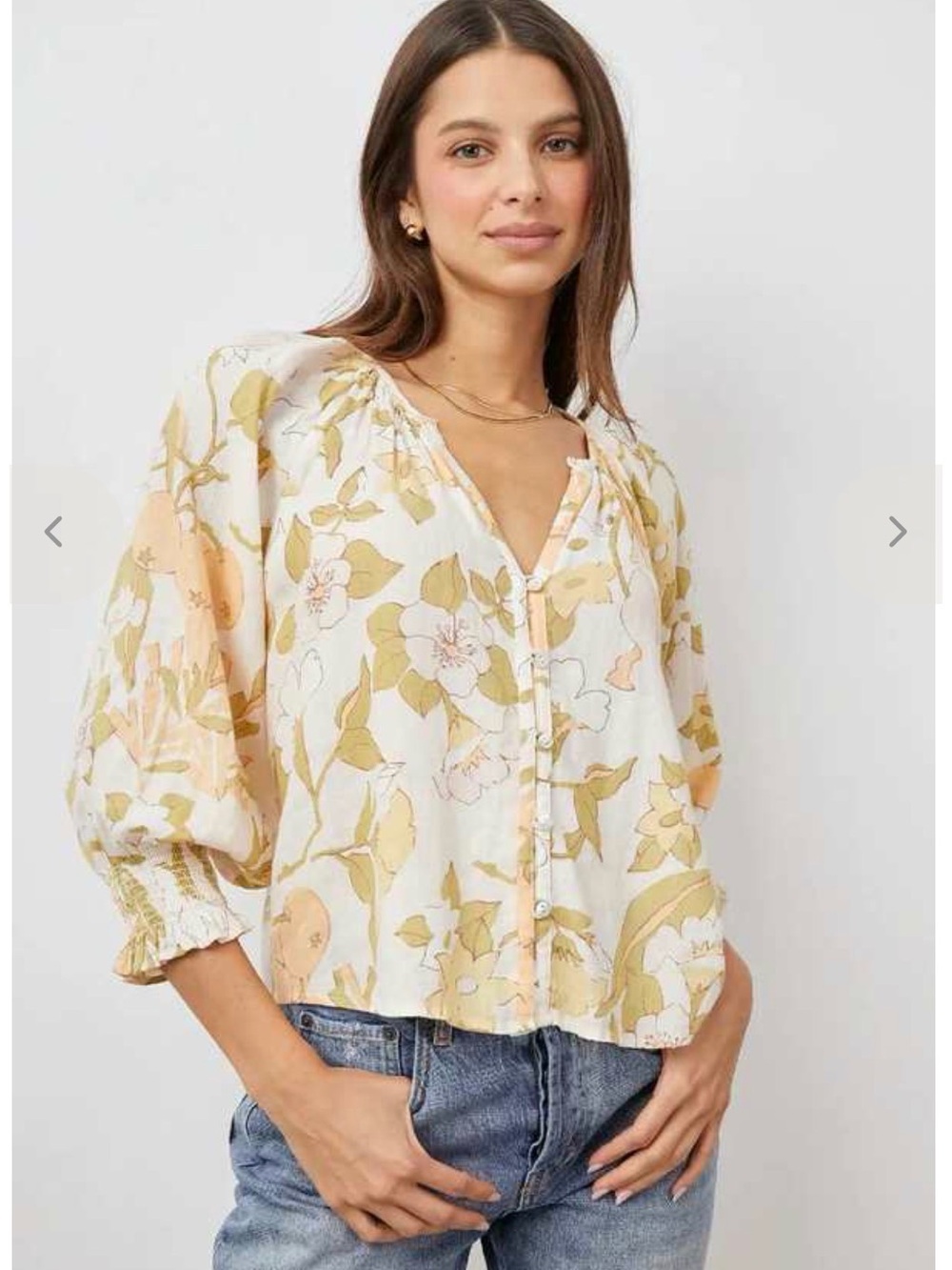 Rails Mariah Floral Button-Front Blouse XS NWOT
